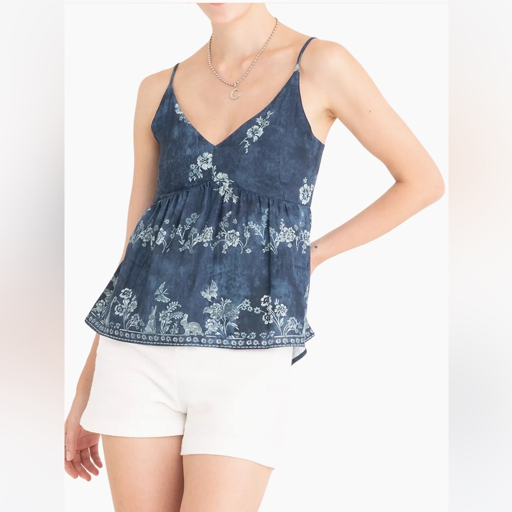 SECRET MISSION Layona Indigo-Dyed Rose Cami Top NWT. Sz XS